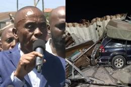 Collage photo of Kimani Wamatangi and his business premises that was demolished.